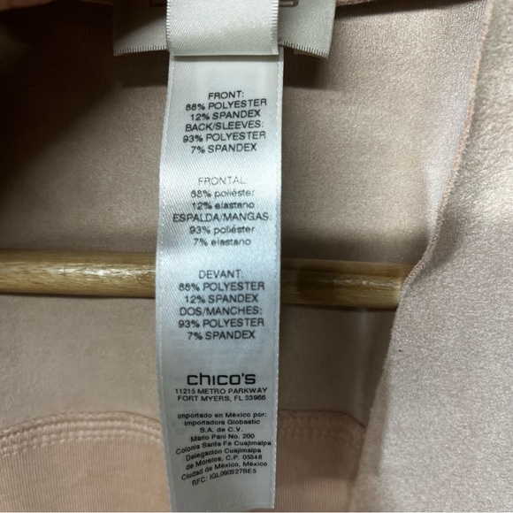2 (12/L) Chico’s Drape Front Faux Suede & Knit Jacket NWOT - Picture 8 of 8